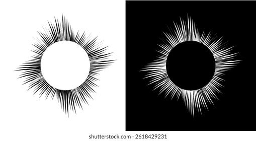 Dynamic abstract spiral sound wave rhythm lines. Circular spiral sound wave rhythm of lines. Circular futuristic abstract lines, black and white background.