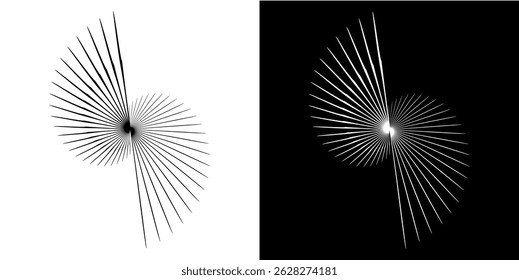Dynamic abstract spiral sound wave rhythm lines. Circular spiral sound wave rhythm of lines. Circular futuristic abstract lines, black and white background.	
