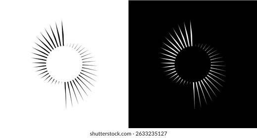 Dynamic abstract spiral sound wave rhythm lines. Circular spiral sound wave rhythm of lines. Circular futuristic abstract lines, black and white background.	

