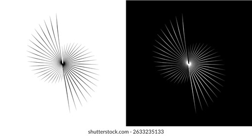 Dynamic abstract spiral sound wave rhythm lines. Circular spiral sound wave rhythm of lines. Circular futuristic abstract lines, black and white background.	
