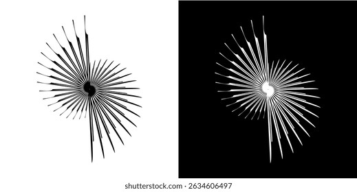 Dynamische abstrakte Spiral-Schallwellen-Rhythmuslinien. Kreisförmige Spirale Schallwelle Rhythmus von Linien. Zirkuläre futuristische abstrakte Linien, schwarz-weißer Hintergrund.	
