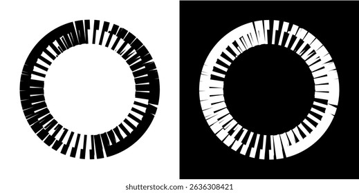 Dynamic abstract spiral sound wave rhythm lines. Circular spiral sound wave rhythm of lines. Circular futuristic abstract lines, black and white background.	