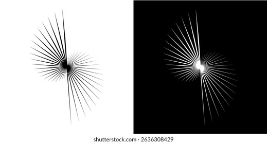 Dynamic abstract spiral sound wave rhythm lines. Circular spiral sound wave rhythm of lines. Circular futuristic abstract lines, black and white background.	