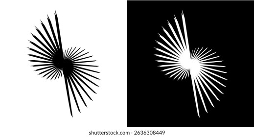 Dynamic abstract spiral sound wave rhythm lines. Circular spiral sound wave rhythm of lines. Circular futuristic abstract lines, black and white background.	