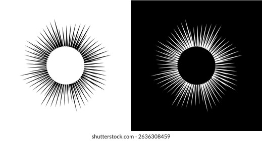 Dynamic abstract spiral sound wave rhythm lines. Circular spiral sound wave rhythm of lines. Circular futuristic abstract lines, black and white background.	