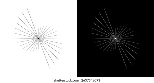 Dynamic abstract spiral sound wave rhythm lines. Circular spiral sound wave rhythm of lines. Circular futuristic abstract lines, black and white background.	

