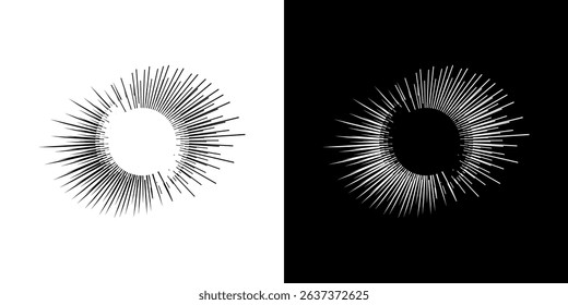 Dynamic abstract spiral sound wave rhythm lines. Circular spiral sound wave rhythm of lines. Circular futuristic abstract lines, black and white background.