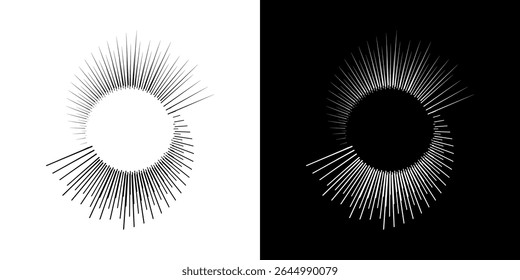 Dynamic abstract spiral sound wave rhythm lines. Circular spiral sound wave rhythm of lines. Circular futuristic abstract lines, black and white background.	
