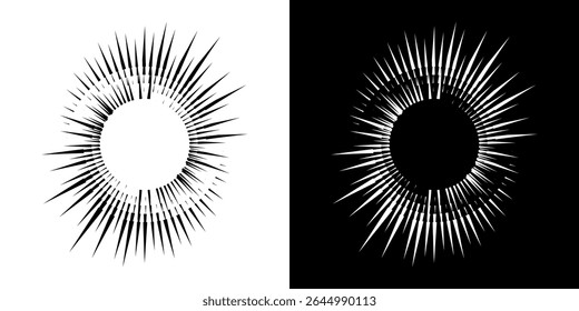 Dynamic abstract spiral sound wave rhythm lines. Circular spiral sound wave rhythm of lines. Circular futuristic abstract lines, black and white background.	
