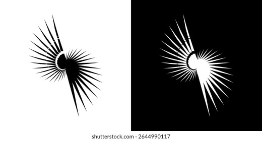 Dynamische abstrakte Spiral-Schallwellen-Rhythmuslinien. Kreisförmige Spirale Schallwelle Rhythmus von Linien. Zirkuläre futuristische abstrakte Linien, schwarz-weißer Hintergrund.	
