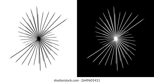 Dynamic abstract spiral sound wave rhythm lines. Circular spiral sound wave rhythm of lines. Circular futuristic abstract lines, black and white background.	

