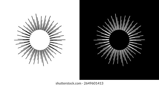 Dynamische abstrakte Spiral-Schallwellen-Rhythmuslinien. Kreisförmige Spirale Schallwelle Rhythmus von Linien. Zirkuläre futuristische abstrakte Linien, schwarz-weißer Hintergrund.	
