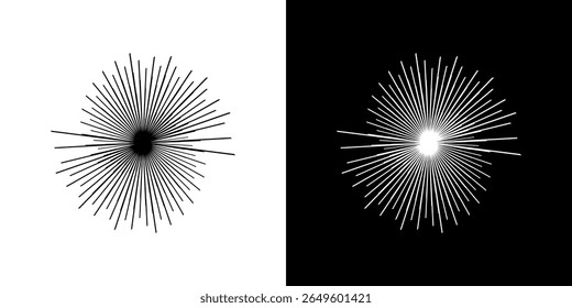 Dynamische abstrakte Spiral-Schallwellen-Rhythmuslinien. Kreisförmige Spirale Schallwelle Rhythmus von Linien. Zirkuläre futuristische abstrakte Linien, schwarz-weißer Hintergrund.	
