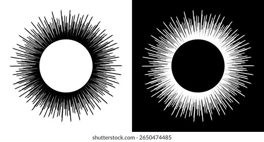 Dynamic abstract spiral sound wave rhythm lines. Circular spiral sound wave rhythm of lines. Circular futuristic abstract lines, black and white background.	