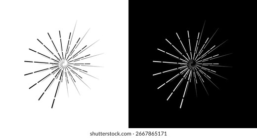 Líneas dinámicas abstractas del ritmo de ondas de sonido en espiral. Onda de sonido circular en espiral con ritmo de líneas. Líneas abstractas futuristas circulares, fondo blanco y negro.
