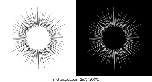 Dynamische abstrakte Spiral-Schallwellen-Rhythmuslinien. Kreisförmige Spirale Schallwelle Rhythmus von Linien. Zirkuläre futuristische abstrakte Linien, schwarz-weißer Hintergrund.	
