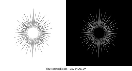 Líneas dinámicas abstractas del ritmo de ondas de sonido en espiral. Onda de sonido circular en espiral con ritmo de líneas. Líneas abstractas futuristas circulares, fondo blanco y negro.	
