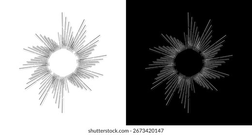 Dynamic abstract spiral sound wave rhythm lines. Circular spiral sound wave rhythm of lines. Circular futuristic abstract lines, black and white background.	
