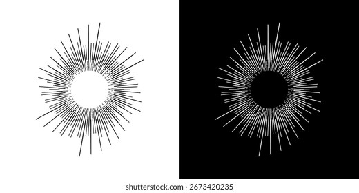 	
Dynamische abstrakte Spiral-Schallwellen-Rhythmuslinien. Kreisförmige Spirale Schallwelle Rhythmus von Linien. Zirkuläre futuristische abstrakte Linien, schwarz-weißer Hintergrund.	
