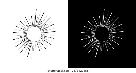Líneas dinámicas abstractas del ritmo de ondas de sonido en espiral. Onda de sonido circular en espiral con ritmo de líneas. Líneas abstractas futuristas circulares, fondo blanco y negro.