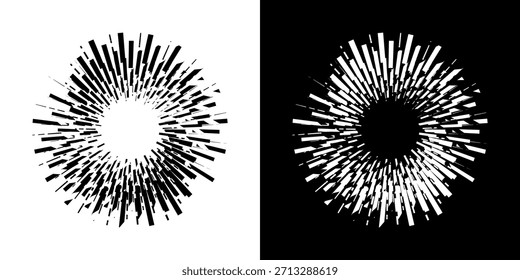 Dynamische abstrakte Spiral-Schallwellen-Rhythmuslinien. Kreisförmige Spirale Schallwelle Rhythmus von Linien. Zirkuläre futuristische abstrakte Linien, schwarz-weißer Hintergrund.	