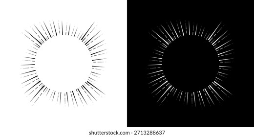 Dynamische abstrakte Spiral-Schallwellen-Rhythmuslinien. Kreisförmige Spirale Schallwelle Rhythmus von Linien. Zirkuläre futuristische abstrakte Linien, schwarz-weißer Hintergrund.	