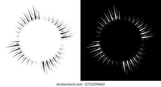 Líneas dinámicas abstractas del ritmo de ondas de sonido en espiral. Onda de sonido circular en espiral con ritmo de líneas. Líneas abstractas futuristas circulares, fondo blanco y negro.	