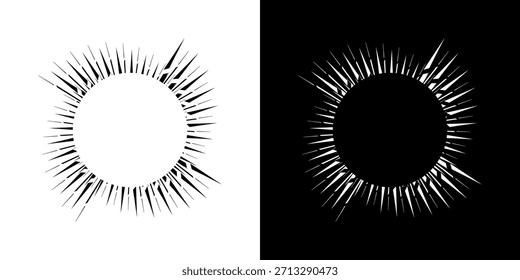 Dynamische abstrakte Spiral-Schallwellen-Rhythmuslinien. Kreisförmige Spirale Schallwelle Rhythmus von Linien. Zirkuläre futuristische abstrakte Linien, schwarz-weißer Hintergrund.	