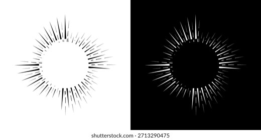 Dynamische abstrakte Spiral-Schallwellen-Rhythmuslinien. Kreisförmige Spirale Schallwelle Rhythmus von Linien. Zirkuläre futuristische abstrakte Linien, schwarz-weißer Hintergrund.	