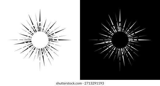 Dynamische abstrakte Spiral-Schallwellen-Rhythmuslinien. Kreisförmige Spirale Schallwelle Rhythmus von Linien. Zirkuläre futuristische abstrakte Linien, schwarz-weißer Hintergrund.