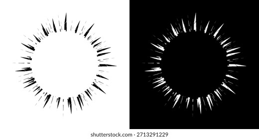 Dynamic abstract spiral sound wave rhythm lines. Circular spiral sound wave rhythm of lines. Circular futuristic abstract lines, black and white background.