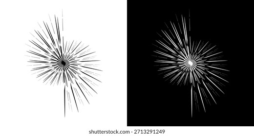 Dynamische abstrakte Spiral-Schallwellen-Rhythmuslinien. Kreisförmige Spirale Schallwelle Rhythmus von Linien. Zirkuläre futuristische abstrakte Linien, schwarz-weißer Hintergrund.