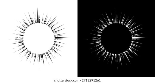 Dynamische abstrakte Spiral-Schallwellen-Rhythmuslinien. Kreisförmige Spirale Schallwelle Rhythmus von Linien. Zirkuläre futuristische abstrakte Linien, schwarz-weißer Hintergrund.