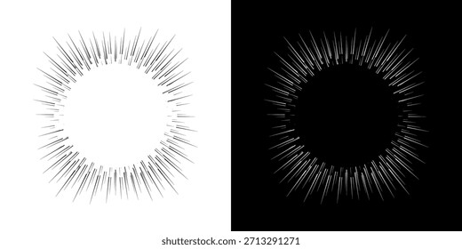 Dynamische abstrakte Spiral-Schallwellen-Rhythmuslinien. Kreisförmige Spirale Schallwelle Rhythmus von Linien. Zirkuläre futuristische abstrakte Linien, schwarz-weißer Hintergrund.