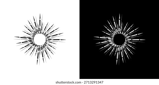 Dynamische abstrakte Spiral-Schallwellen-Rhythmuslinien. Kreisförmige Spirale Schallwelle Rhythmus von Linien. Zirkuläre futuristische abstrakte Linien, schwarz-weißer Hintergrund.