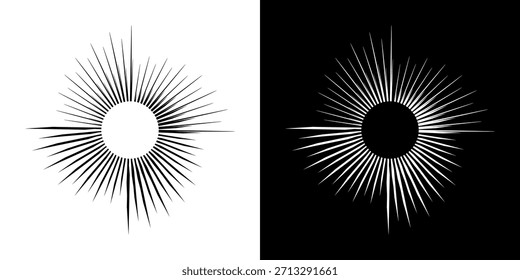 Dynamische abstrakte Spiral-Schallwellen-Rhythmuslinien. Kreisförmige Spirale Schallwelle Rhythmus von Linien. Zirkuläre futuristische abstrakte Linien, schwarz-weißer Hintergrund.	
