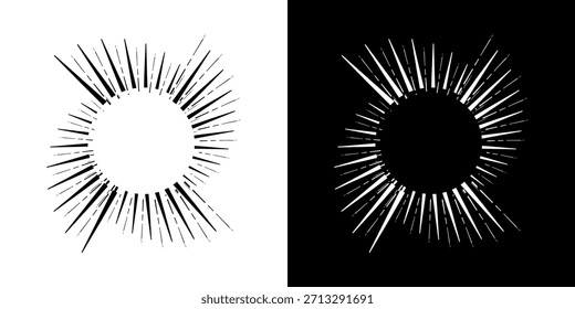 Dynamische abstrakte Spiral-Schallwellen-Rhythmuslinien. Kreisförmige Spirale Schallwelle Rhythmus von Linien. Zirkuläre futuristische abstrakte Linien, schwarz-weißer Hintergrund.	
