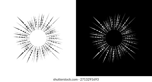 Dynamische abstrakte Spiral-Schallwellen-Rhythmuslinien. Kreisförmige Spirale Schallwelle Rhythmus von Linien. Zirkuläre futuristische abstrakte Linien, schwarz-weißer Hintergrund.	
