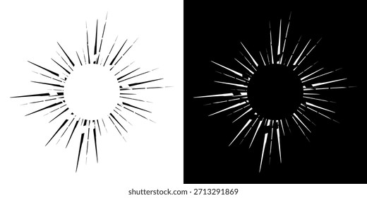 Dynamische abstrakte Spiral-Schallwellen-Rhythmuslinien. Kreisförmige Spirale Schallwelle Rhythmus von Linien. Zirkuläre futuristische abstrakte Linien, schwarz-weißer Hintergrund.	
