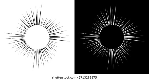 Dynamische abstrakte Spiral-Schallwellen-Rhythmuslinien. Kreisförmige Spirale Schallwelle Rhythmus von Linien. Zirkuläre futuristische abstrakte Linien, schwarz-weißer Hintergrund.	