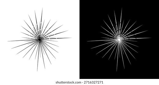 Líneas dinámicas abstractas del ritmo de ondas de sonido en espiral. Onda de sonido circular en espiral con ritmo de líneas. Líneas abstractas futuristas circulares, fondo blanco y negro.