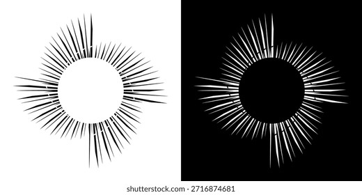 Dynamische abstrakte Spiral-Schallwellen-Rhythmuslinien. Kreisförmige Spirale Schallwelle Rhythmus von Linien. Zirkuläre futuristische abstrakte Linien, schwarz-weißer Hintergrund.	