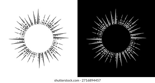 Dynamische abstrakte Spiral-Schallwellen-Rhythmuslinien. Kreisförmige Spirale Schallwelle Rhythmus von Linien. Zirkuläre futuristische abstrakte Linien, schwarz-weißer Hintergrund.
