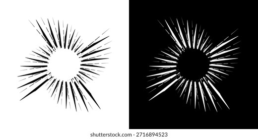 Linhas de ritmo de onda de som espiral abstrata dinâmica. Ritmo de onda de som espiral circular de linhas. Linhas abstratas futuristas circulares, fundo preto e branco.
