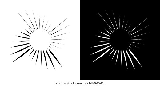 Líneas dinámicas abstractas del ritmo de ondas de sonido en espiral. Onda de sonido circular en espiral con ritmo de líneas. Líneas abstractas futuristas circulares, fondo blanco y negro.
