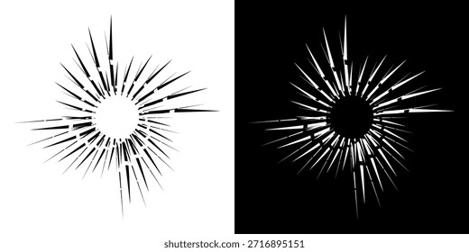 Dynamische abstrakte Spiral-Schallwellen-Rhythmuslinien. Kreisförmige Spirale Schallwelle Rhythmus von Linien. Zirkuläre futuristische abstrakte Linien, schwarz-weißer Hintergrund.	