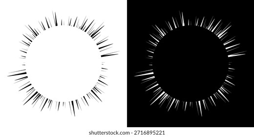 Dynamische abstrakte Spiral-Schallwellen-Rhythmuslinien. Kreisförmige Spirale Schallwelle Rhythmus von Linien. Zirkuläre futuristische abstrakte Linien, schwarz-weißer Hintergrund.	