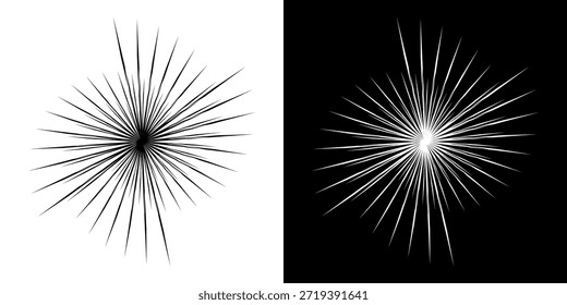 Líneas dinámicas abstractas del ritmo de ondas de sonido en espiral. Onda de sonido circular en espiral con ritmo de líneas. Líneas abstractas futuristas circulares, fondo blanco y negro.	
