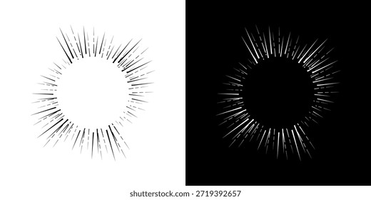 Líneas dinámicas abstractas del ritmo de ondas de sonido en espiral. Onda de sonido circular en espiral con ritmo de líneas. Líneas abstractas futuristas circulares, fondo blanco y negro.	