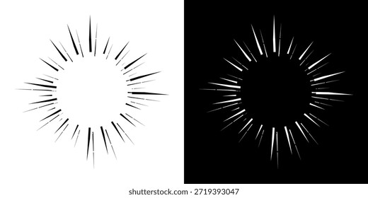 Linhas de ritmo de onda de som espiral abstrata dinâmica. Ritmo de onda de som espiral circular de linhas. Linhas abstratas futuristas circulares, fundo preto e branco.	
